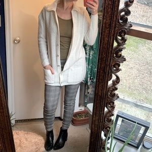 British Vogue Knit Blazer Cardigan Coatigan White